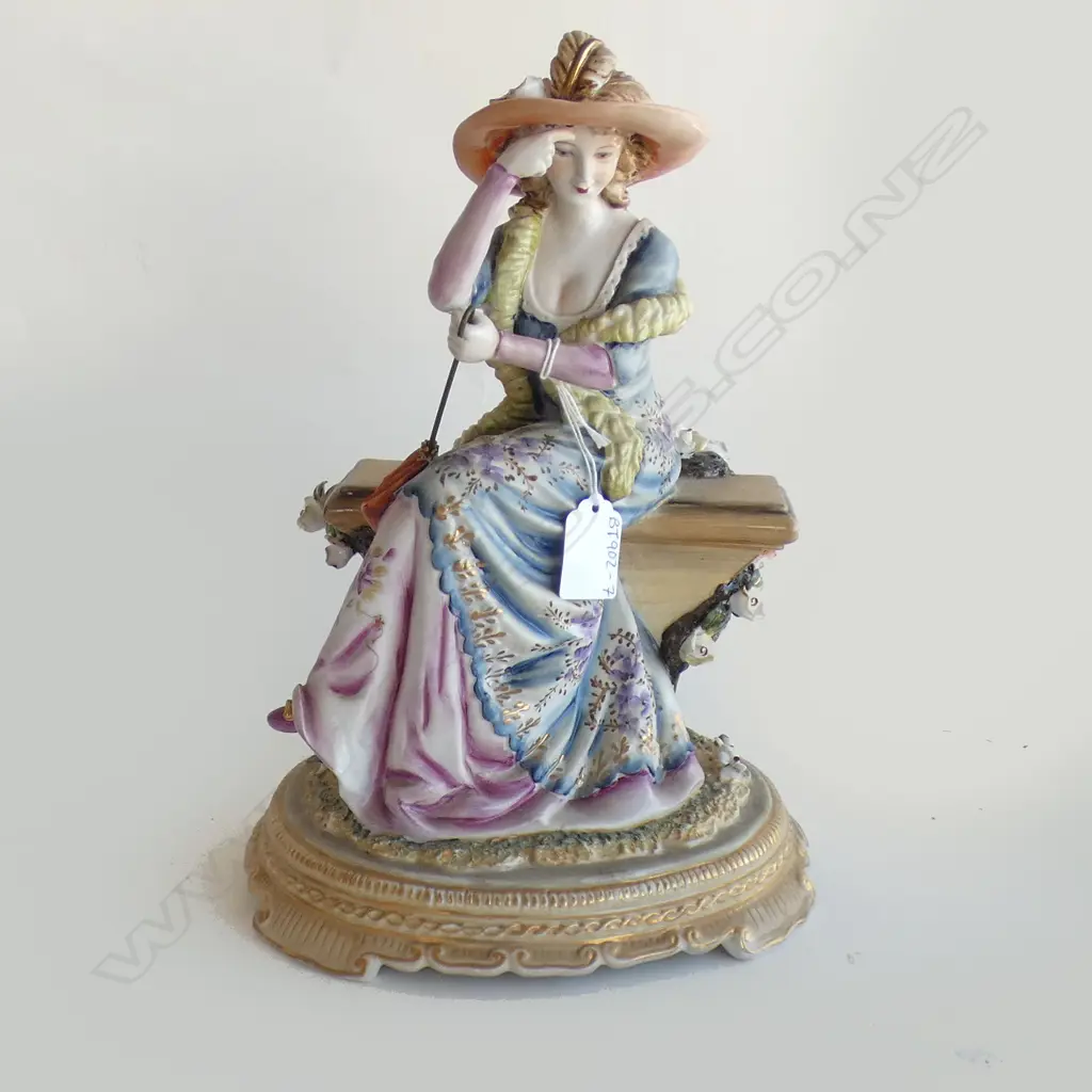 DRESDEN STYLE LADY FIGURURINE BY REISHA FINE CHINA  H 325MM Image 1++