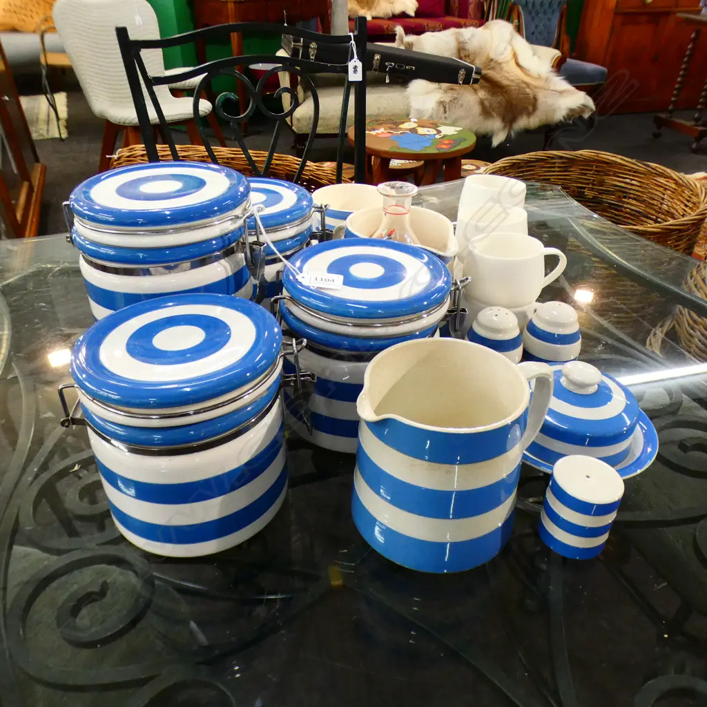 BOX LOT ASST. CORNISH WARE & REPRODUCTION COPIES ETC Image 1++