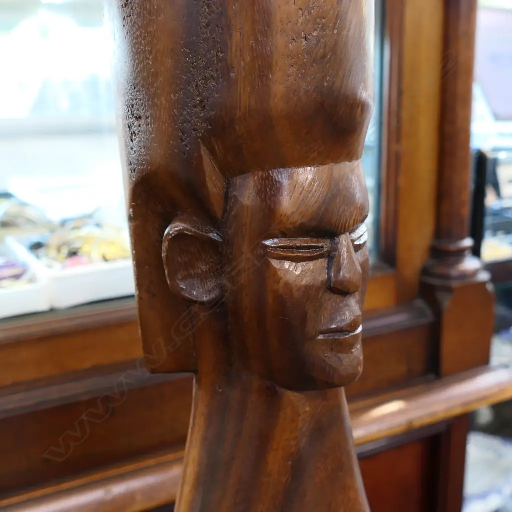 FIJIAN CARVED WOODEN FLOOR LAMP BASE ONLY H.1400mm Image 1++