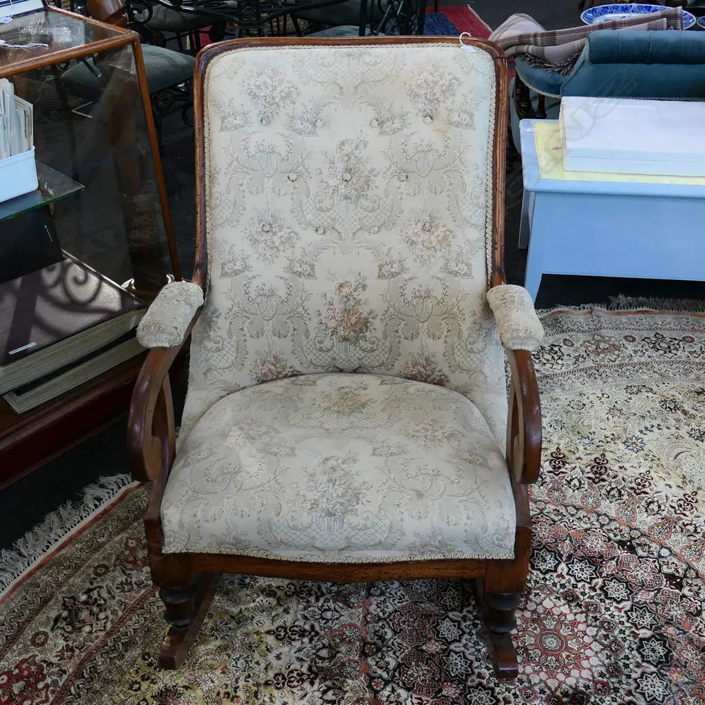 ANTIQUE REGENCY-STYLE ROCKING CHAIR Image 1++