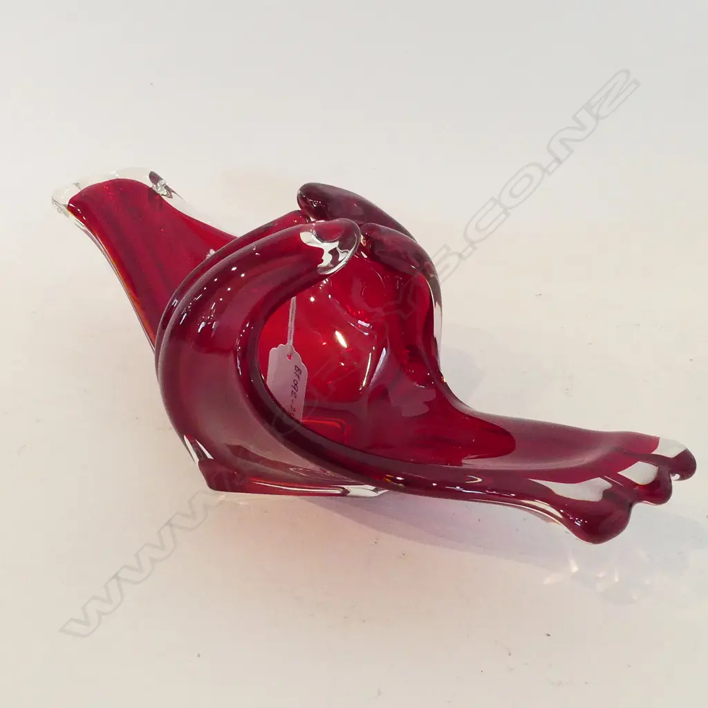 RETRO JAPANESE ART GLASS FRUIT BOWL W.360mm Image 1++