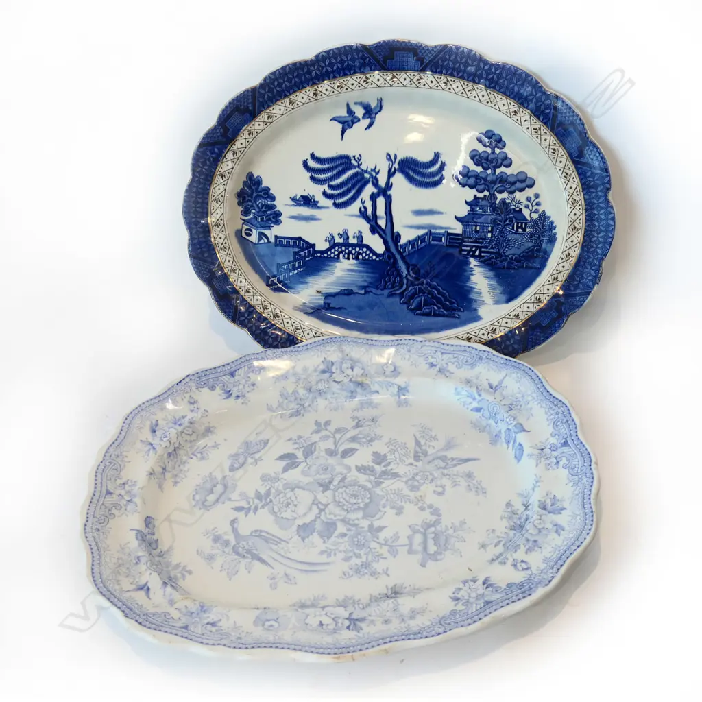 2 B/W ASHETTES; ASIATIC PHEASANTS + BOOTHS REAL OLD WILLOW 300x400mm Image 1++