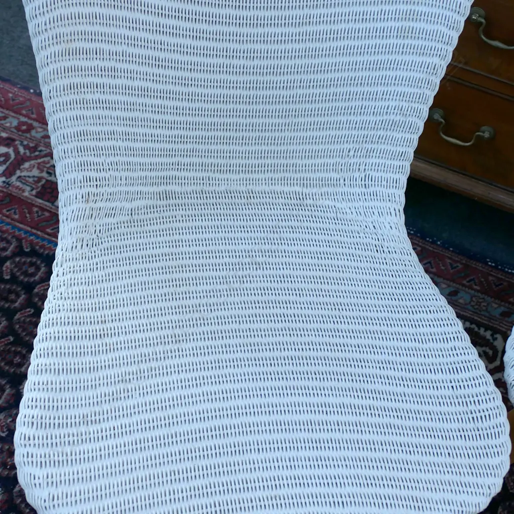 PAIR OF VINCENT SHEPPARD DESIGNER WHITE CHAIN OUTDOOR CHAIRS Image 1++