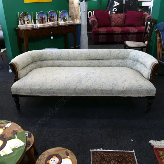 SMALL EDWARDIAN PARLOUR SOFA - VERY CLEAN AND TIDY UPHOLSTERY