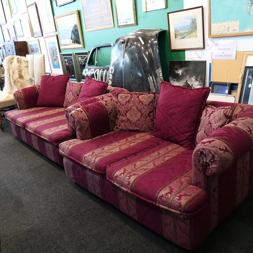 2 RED UPHOLSTERED SOFAS W.1500/1800mm Image 1++