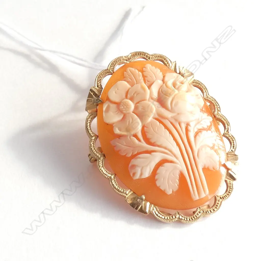 (19670) 18ct GOLD FRAMED CAMEO PENDANT/BROOCH Image 1++
