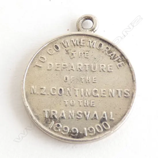 BOER WAR COMMEMORATIVE MEDAL - DEPARTURE OF NZ TROOPS 1899-1900