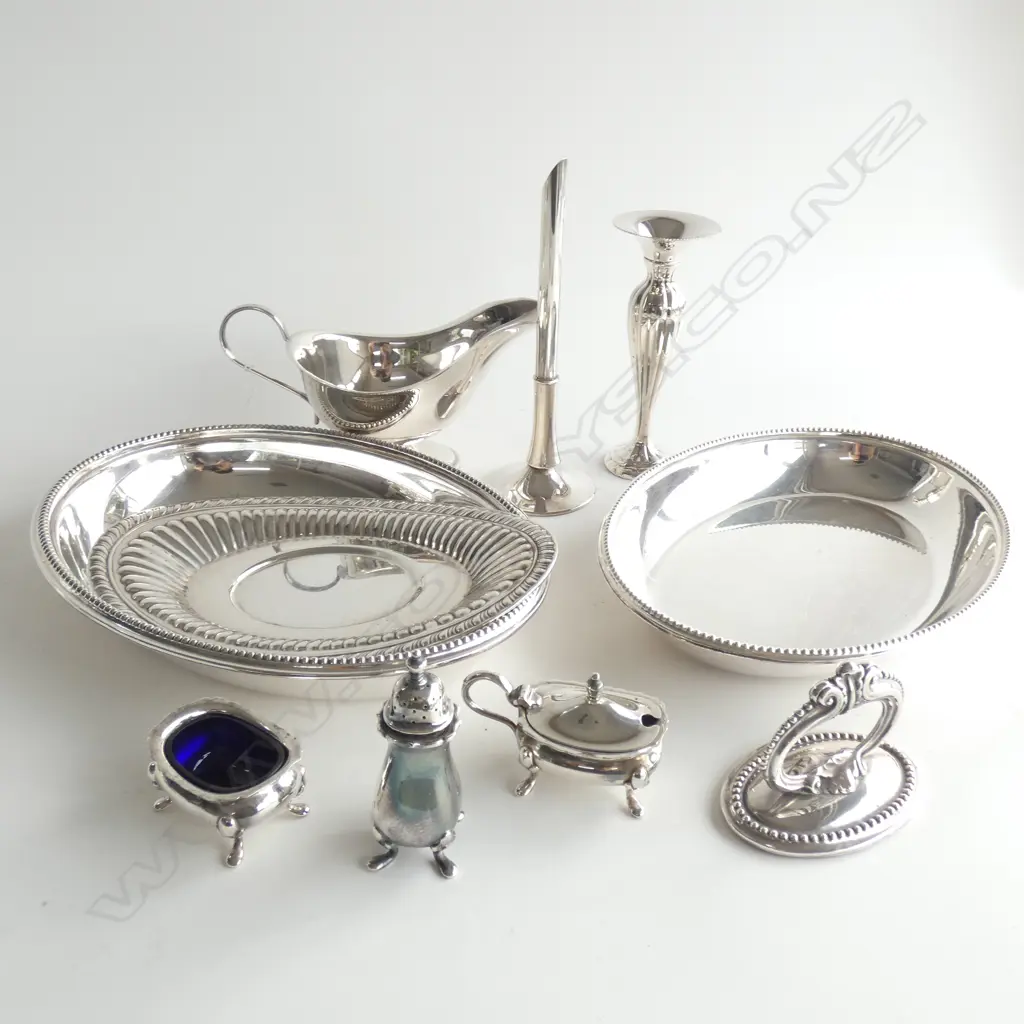 SILVER PLATE; DISHES / VASES/ JUG / CONDIMENT SET  ETC Image 1++