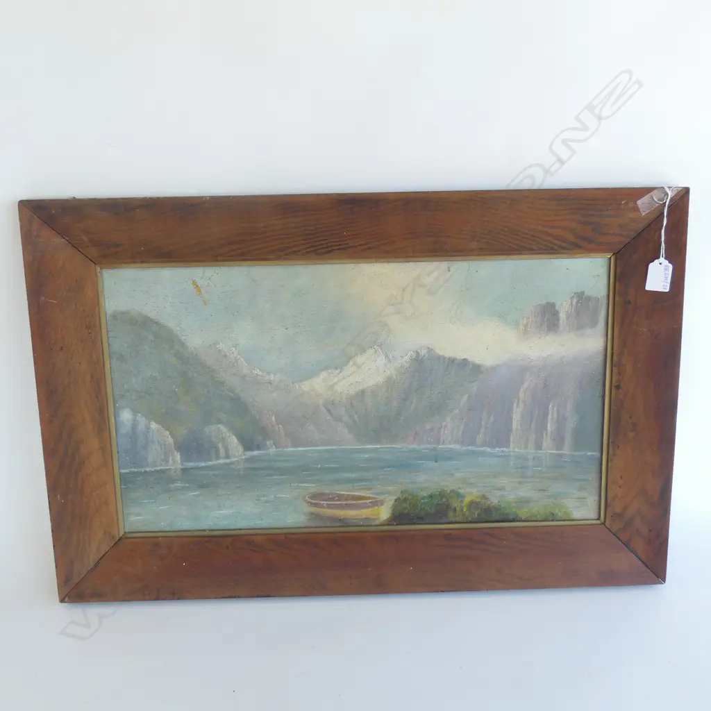 OLD OIL ON BOARD LANDSCAPE 310x570mm OAK FRAME Image 1++