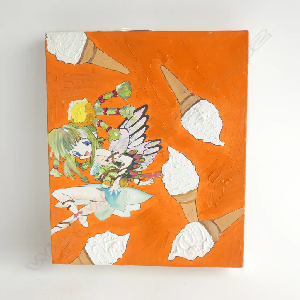 CAROLINE LARSON OIL ON CANVAS JAPAN LANDSCAPE 1 ORANGE 2006  310 X 250 MM Image 1++