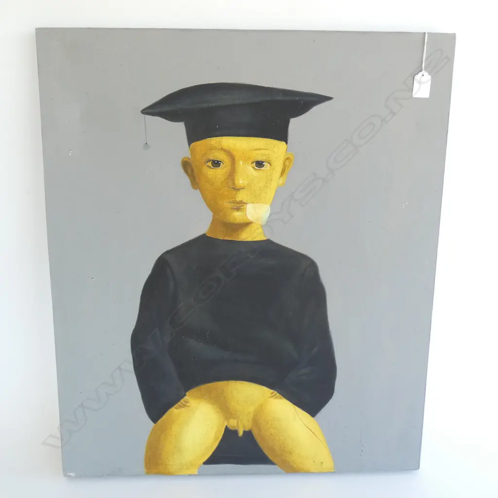 CHINESE ARTIST UNKNOWN OIL ON CANVAS YOUNG SCHOLAR Image 1++