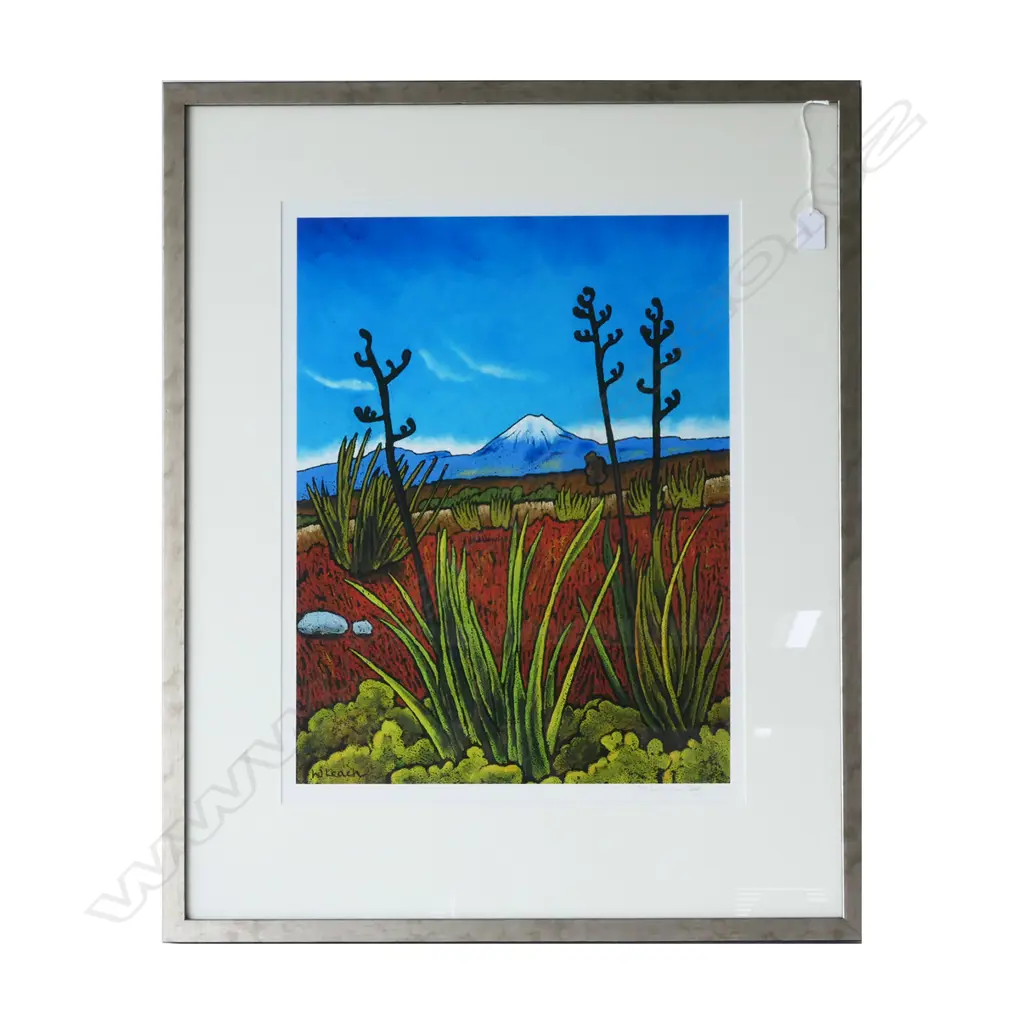 WENDY LEACH, 'TUSSOCKLANDS', LTD ED PRINT 30/250, SIGNED, 760 x 610MM INCL FRAME Image 1++