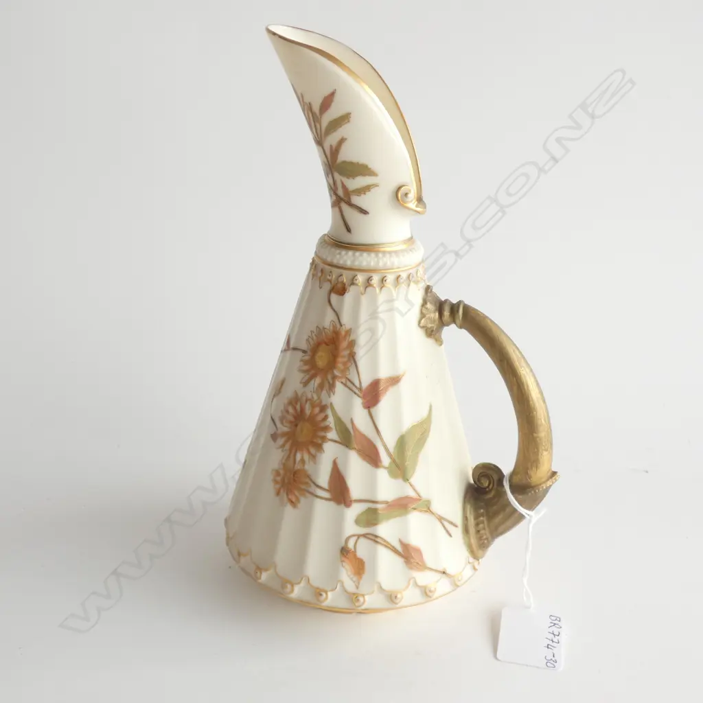 ROYAL WORCESTER GOLD GILD 19TH CENTURY JUG - HANDLE HAS BEEN REGILDED H. 220MM Image 1++