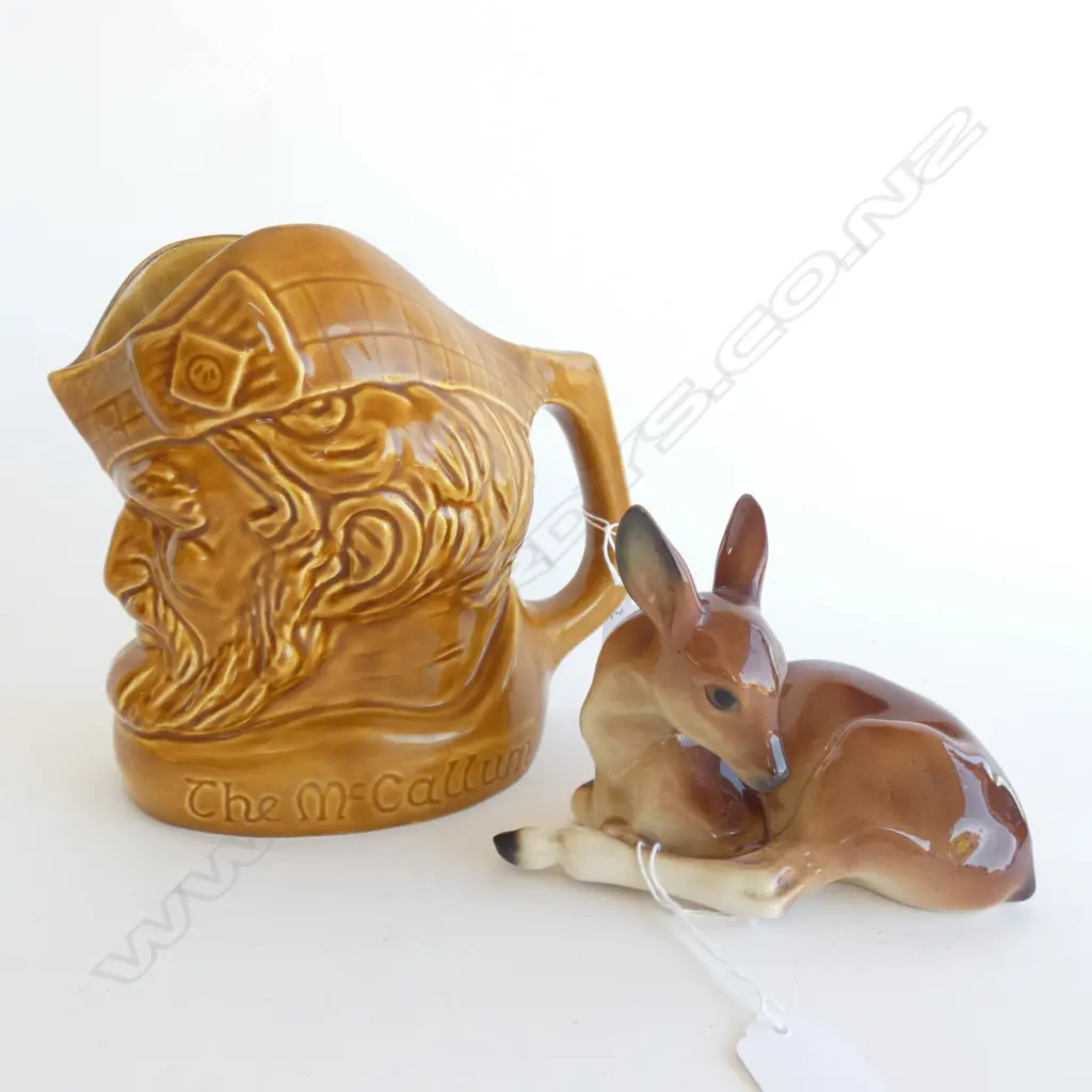 CROWN LYNN MCCALLUM JUG & TITIAN POTTERY FAWN (?) Image 1++