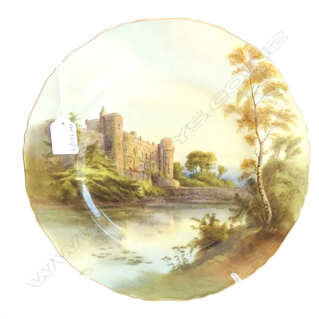 ROYAL WORCESTER PLATE 'WARWICK CASTLE' H. AYNTON 275mm dia Image 1++