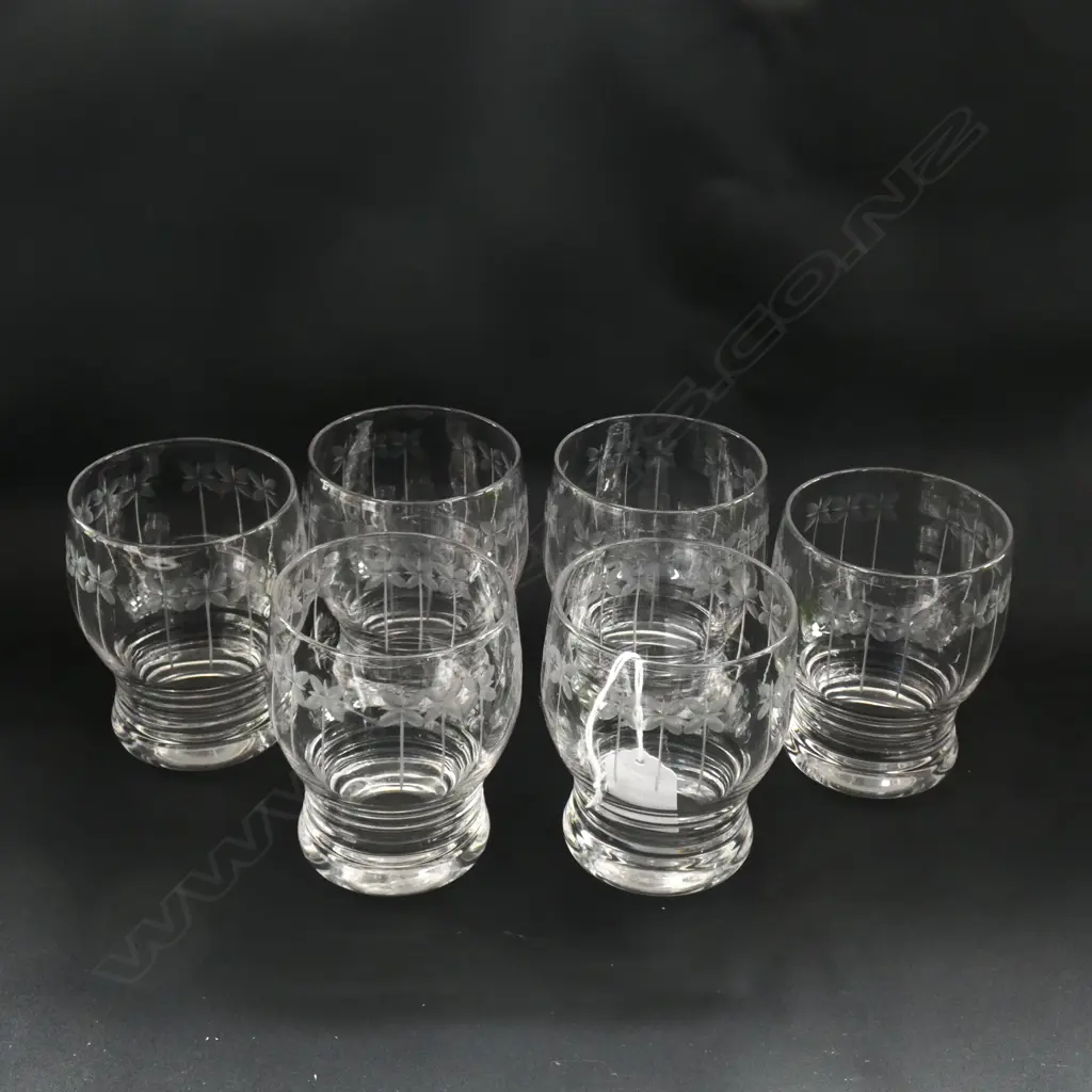 SET OF 6 STUART CRYSTAL TUMBLERS H.95mm Image 1++