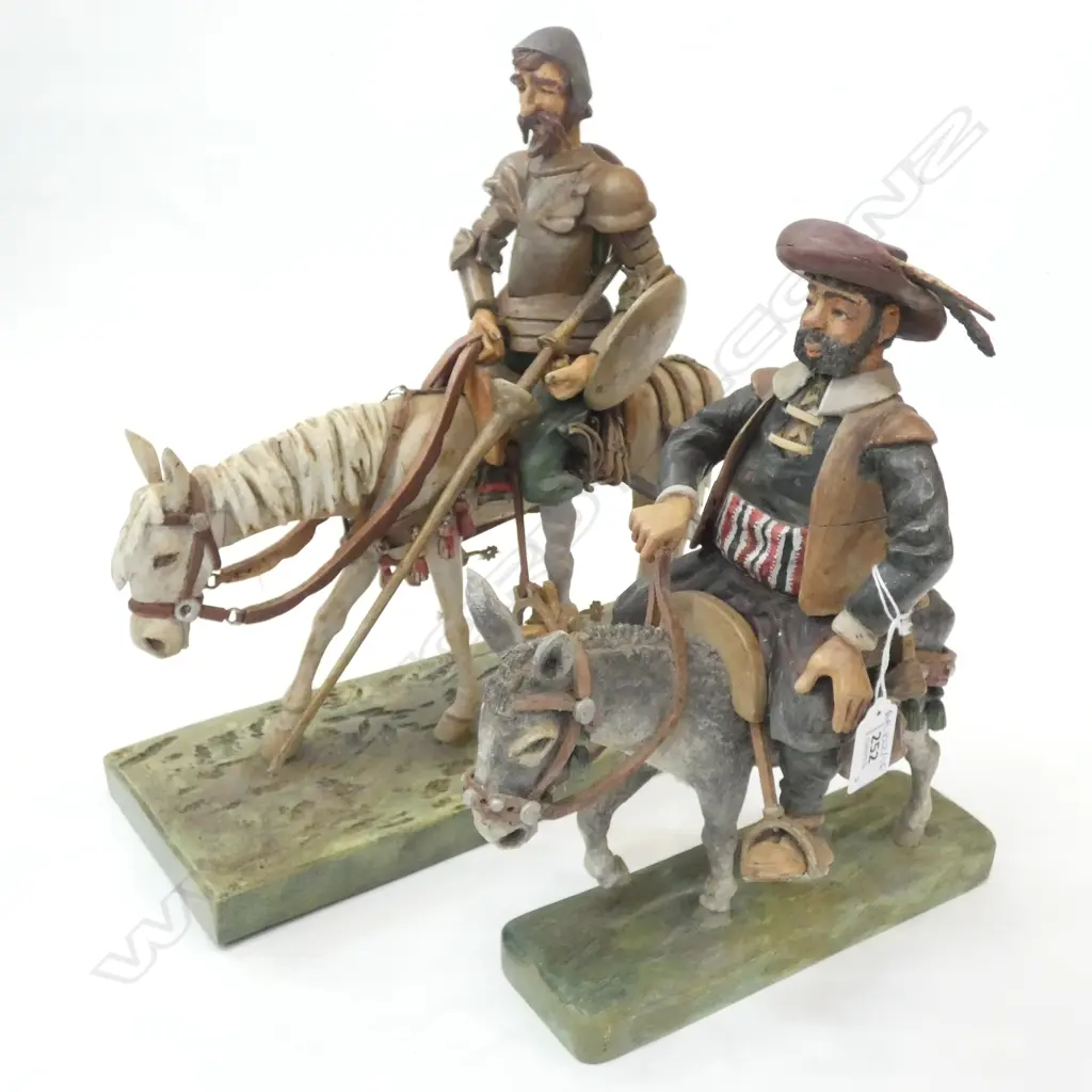 2 PLASTER MEN ON HORSEBACK L.380mm Image 1++