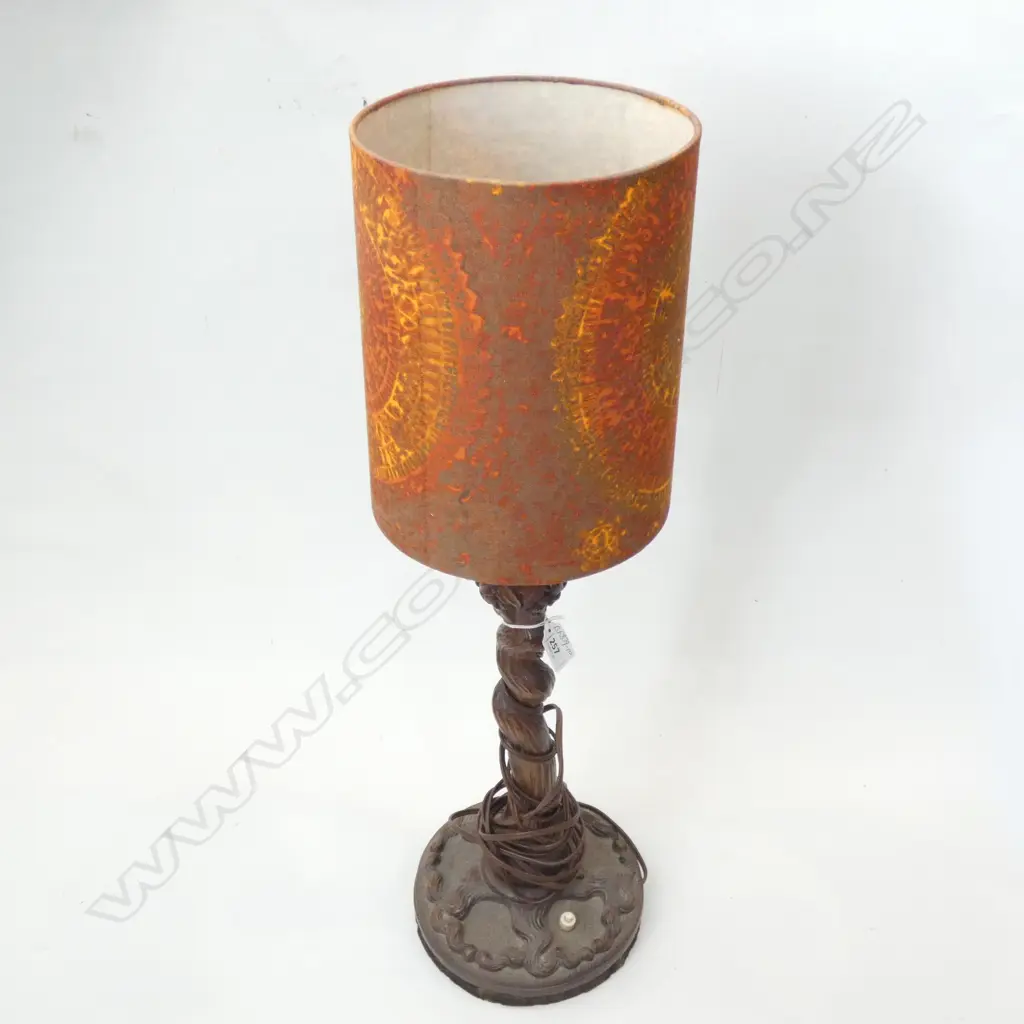 FINELY CARVED TABLE LAMP BASE TRUNK FORM... Image 1++