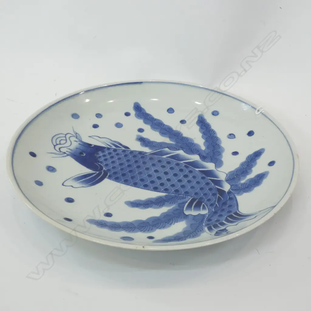 JAPANESE MEIJI CARP LGE SHALLOW DISH Dia.350MM Image 1++