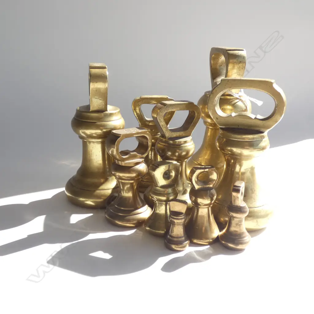 10 AVERY BRASS IMPERIAL WEIGHTS H.160mm Image 1++