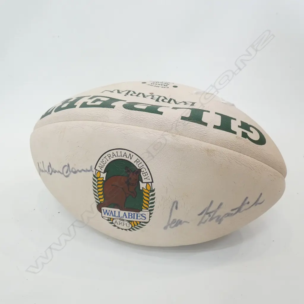 SIGNED WALLABIES RUGBY BALL L.300mm Image 1++