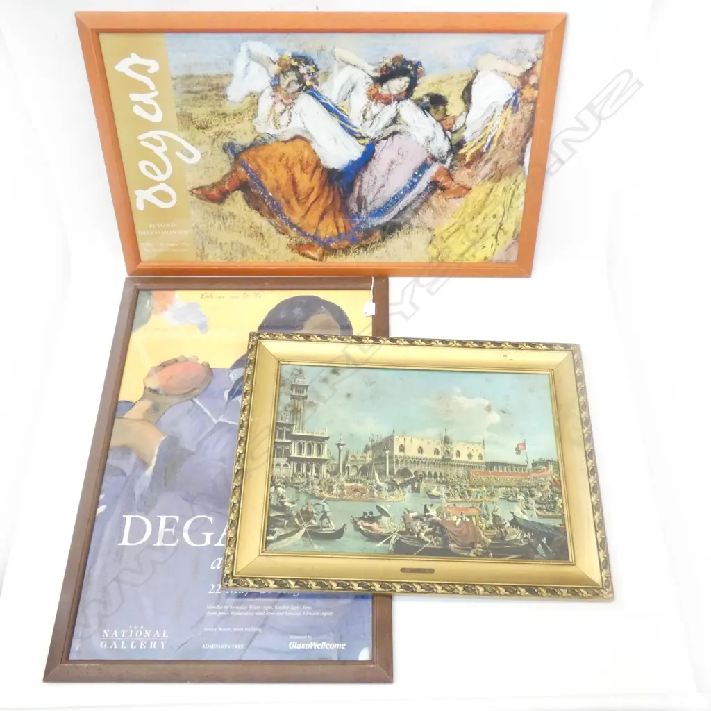 2 LARGE DEGAS FRAMED POSTERS 750x500mm + VENICE PRINT Image 1++