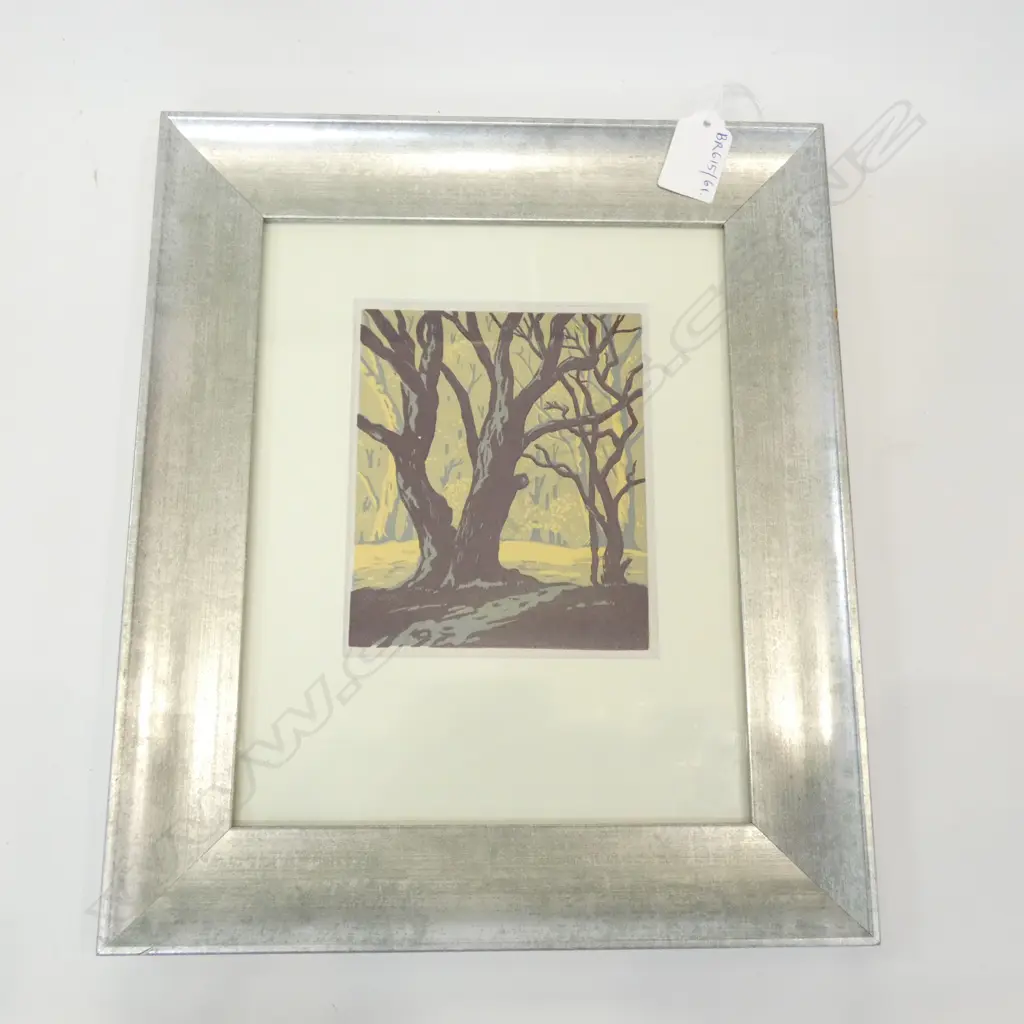 K. W. HASSALL LINOCUT 'WINTER SUNSHINE' 140x120mm Image 1++