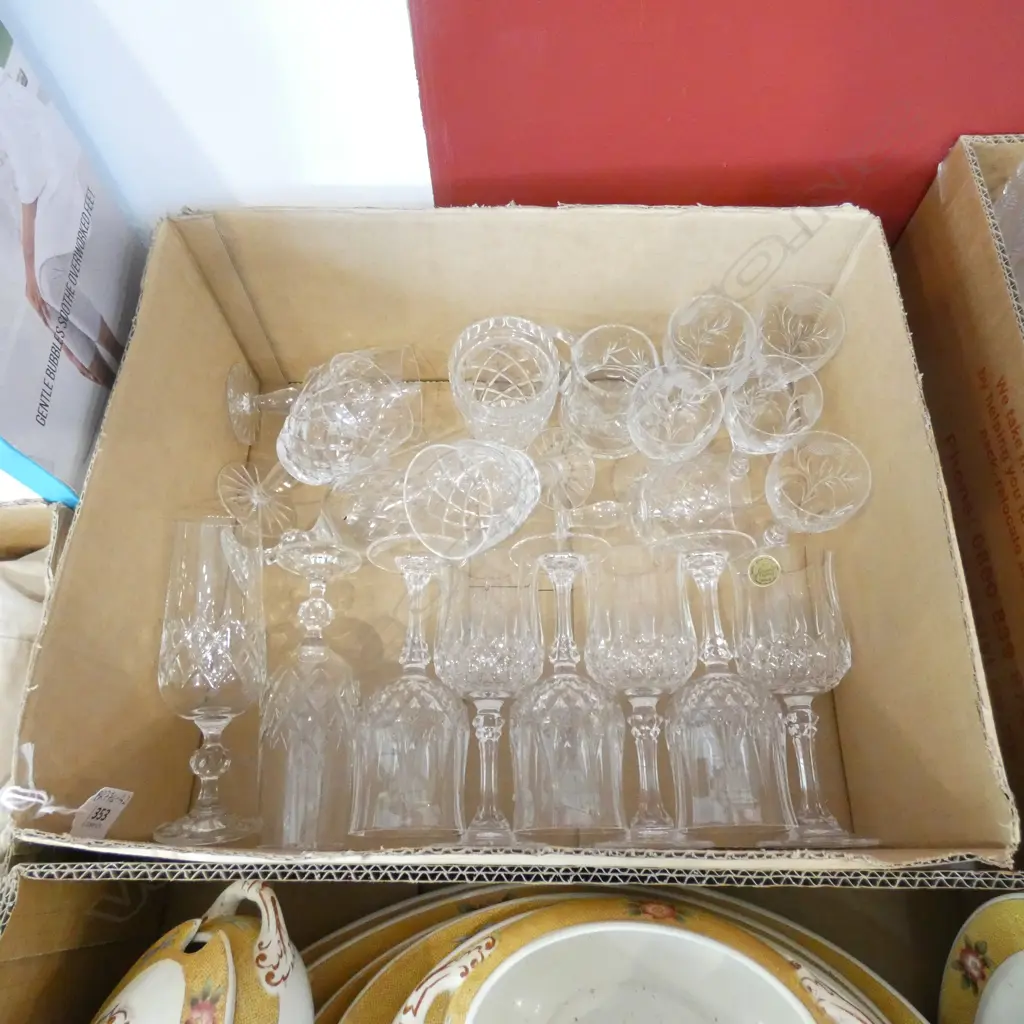 BOX ASST CRYSTAL GLASS STEMWARE INCL CRYSTAL D'AQUE Image 1++