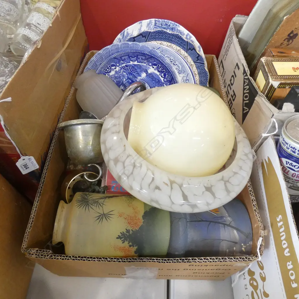 BOX LOT B/W PLATES, CLASSICAL MUSIC MAGS & CDS / DECO LIGHT FITTINGS Image 1++