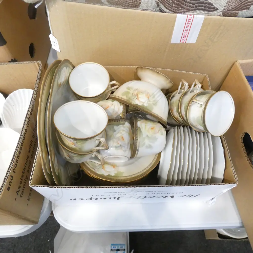 BOX LOT LARGE POLISH CHINA TEA SERVICE Image 1++