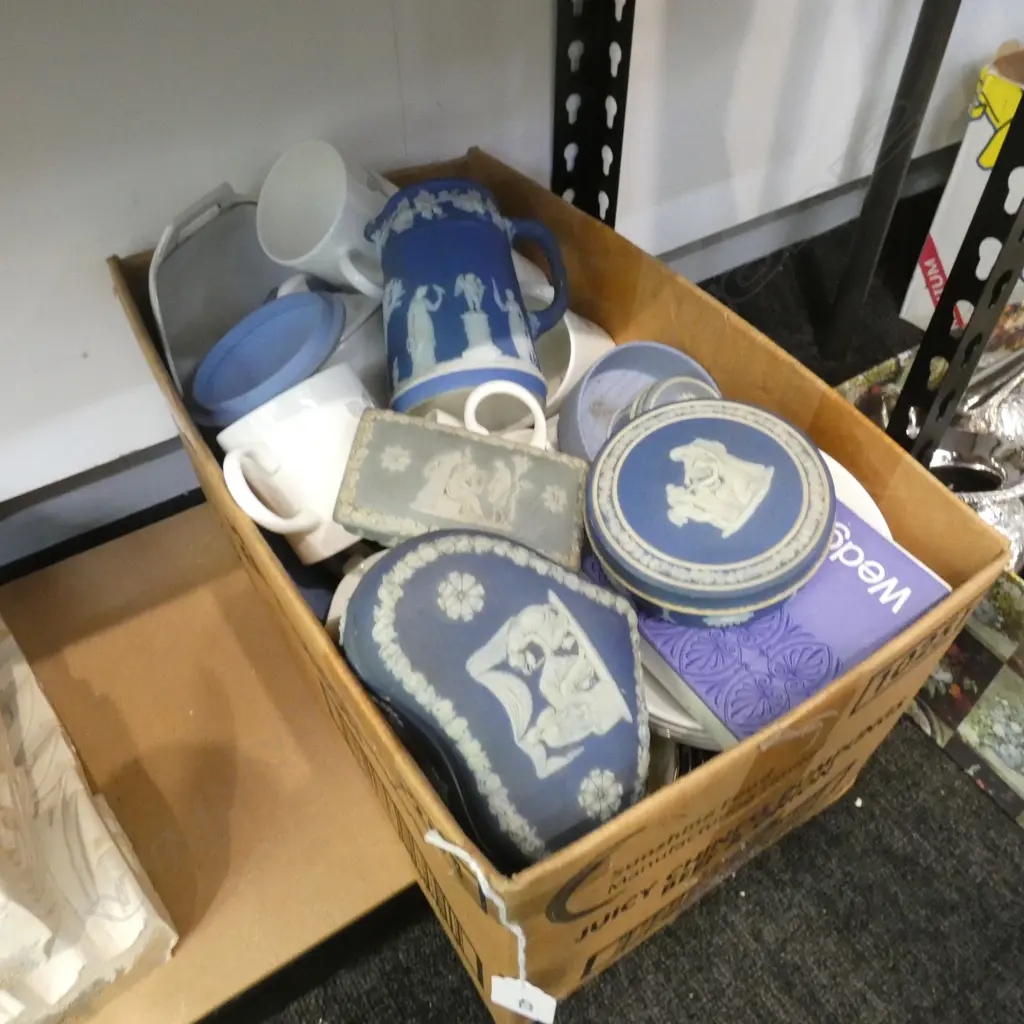 BOX LOT ASST. CHINA WEDGWOOD ETC Image 1++