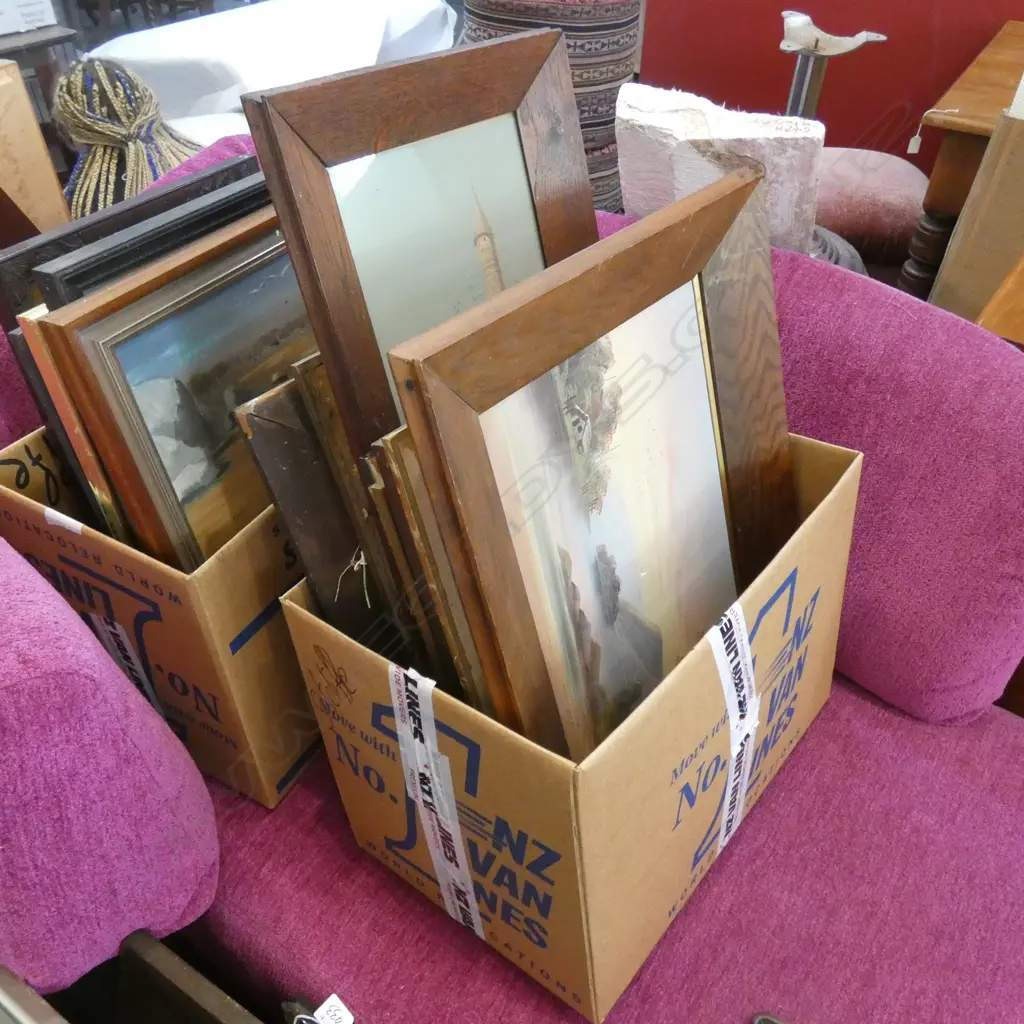 BOX LOT ASST. VINTAGE ARTWORKS Image 1++