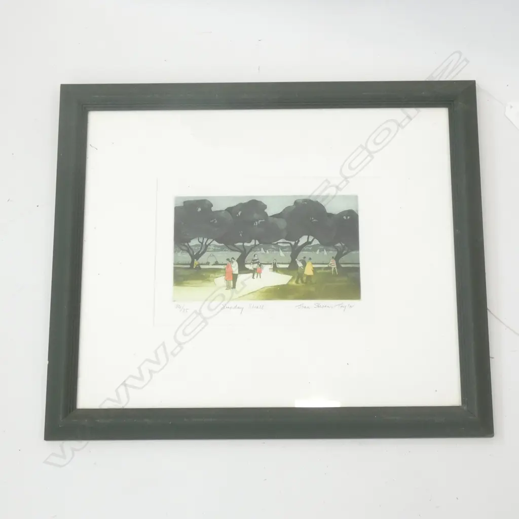 JOAN STEVENS TAYLOR 'SUNDAY STROLL' PRINT 34/75 115x200mm Image 1++
