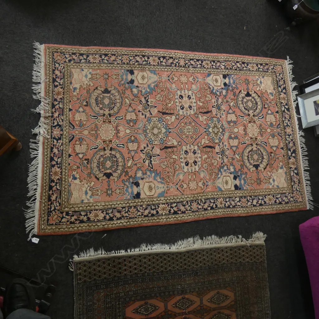 HAND KNOTTED WOOL PILE PALE RED RUG  1830 X 1190MM Image 1++