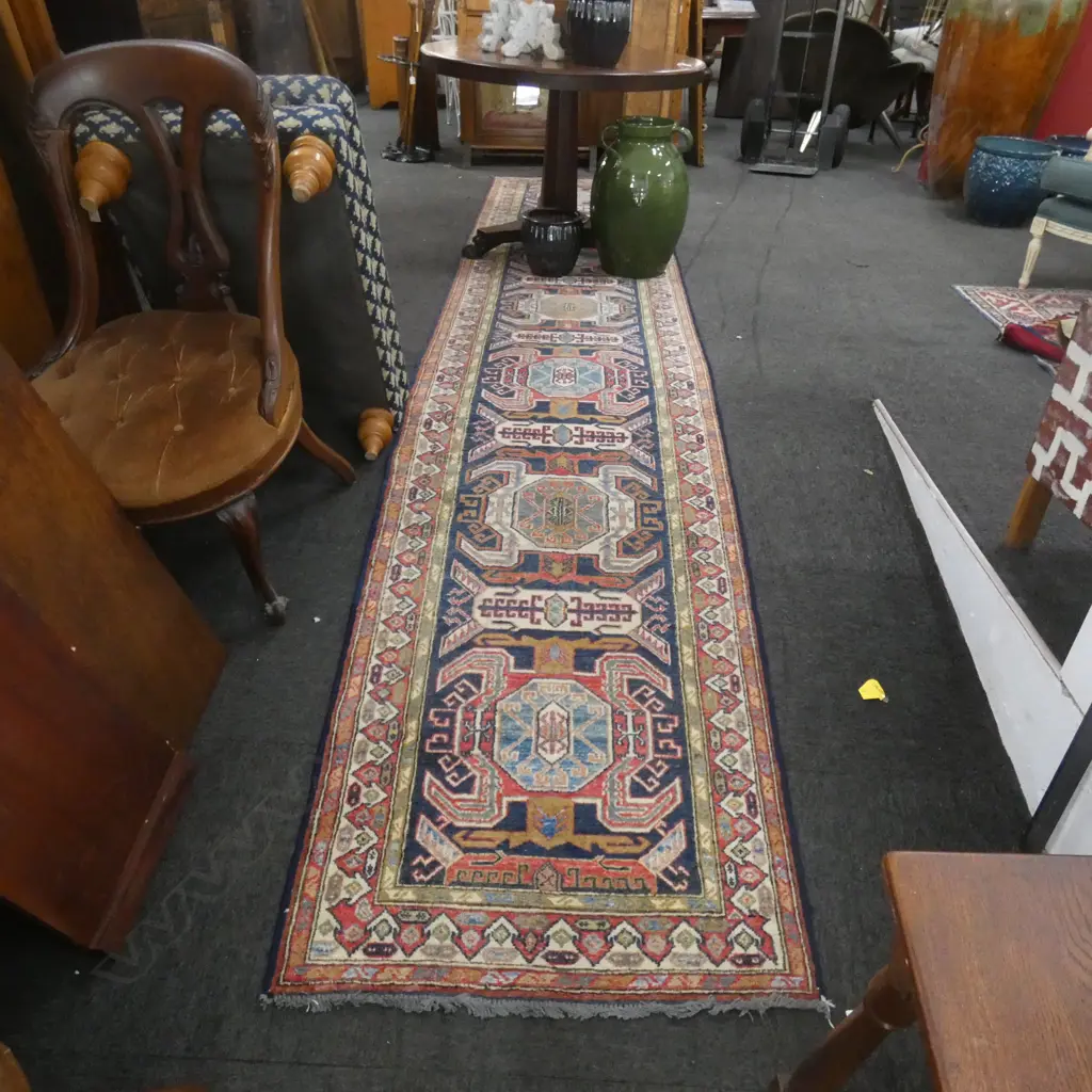 HAND KNOTTED AFGHAN RUNNER L 4400 X 800MM Image 1++