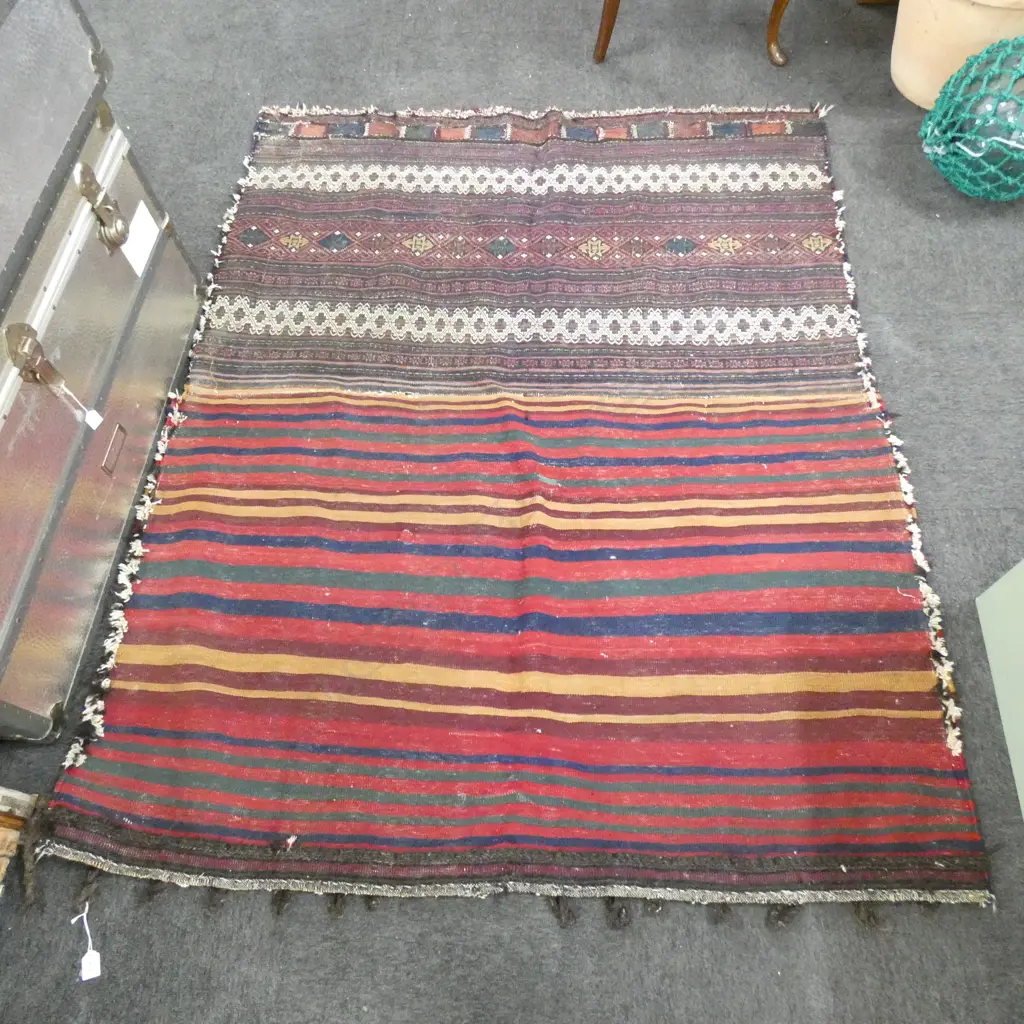 HAND KNOTTED ALL WOOL TRIBAL BEDDING BAG 1430x1800mm... Image 1++