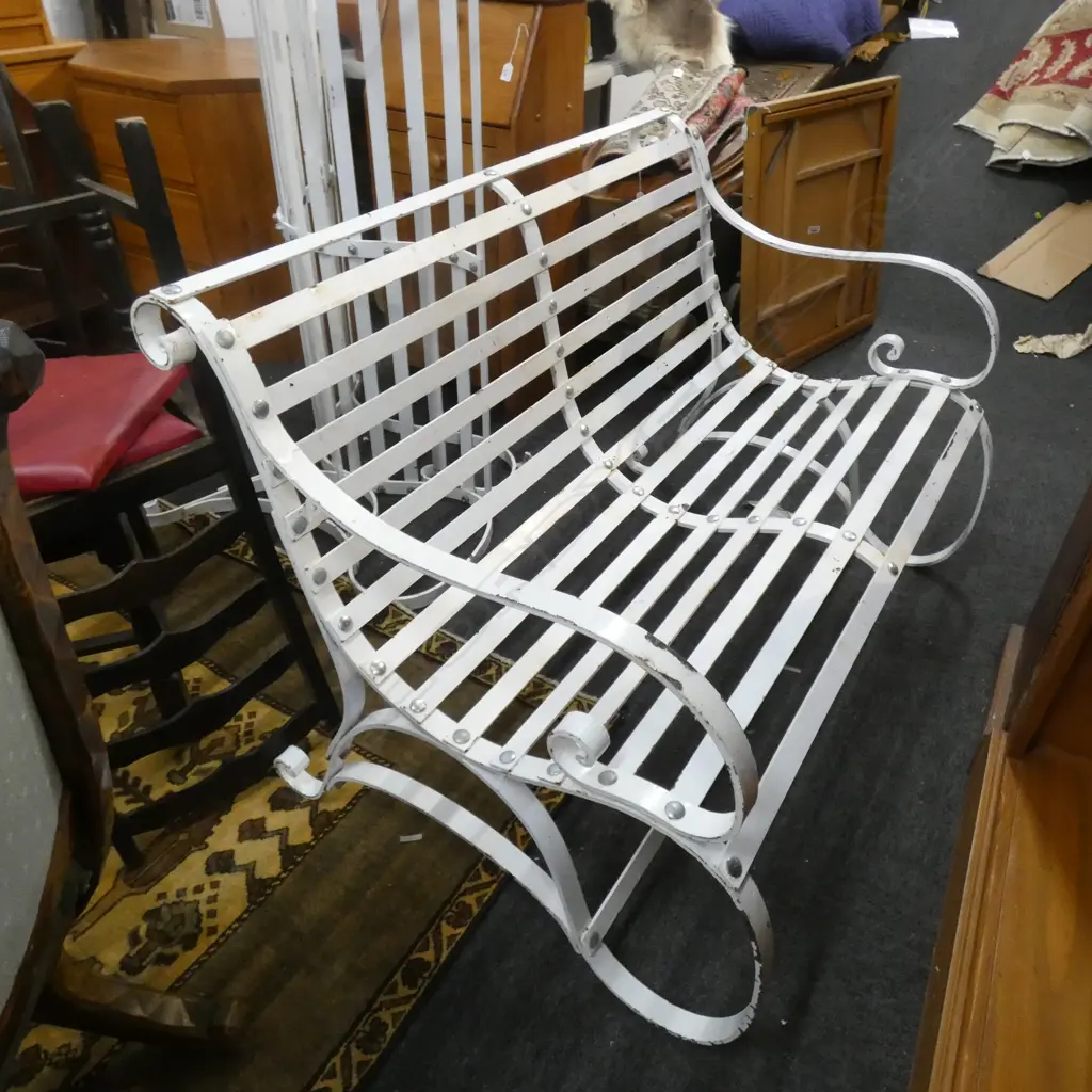 WROUGHT IRON VICTORIAN STYLE 2-SEATER BENCH SEAT Image 1++