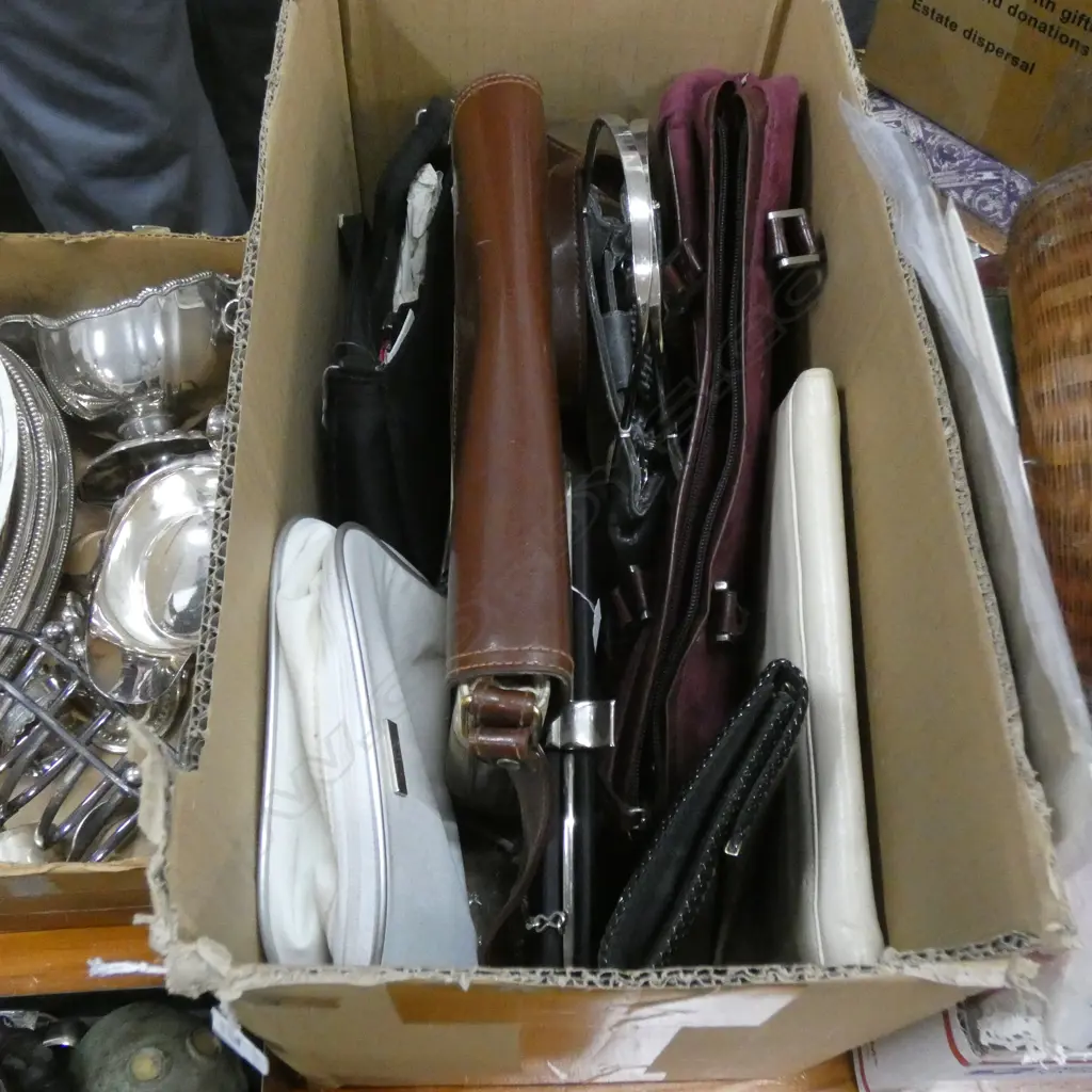 BOX LOT ASST. VINTAGE HANDBAGS; HERMES / OROTON / DIOR ETC Image 1++