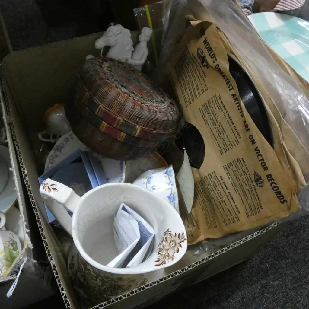 BOX LOT ASST. CHINA / RECORDS ETC Image 1++