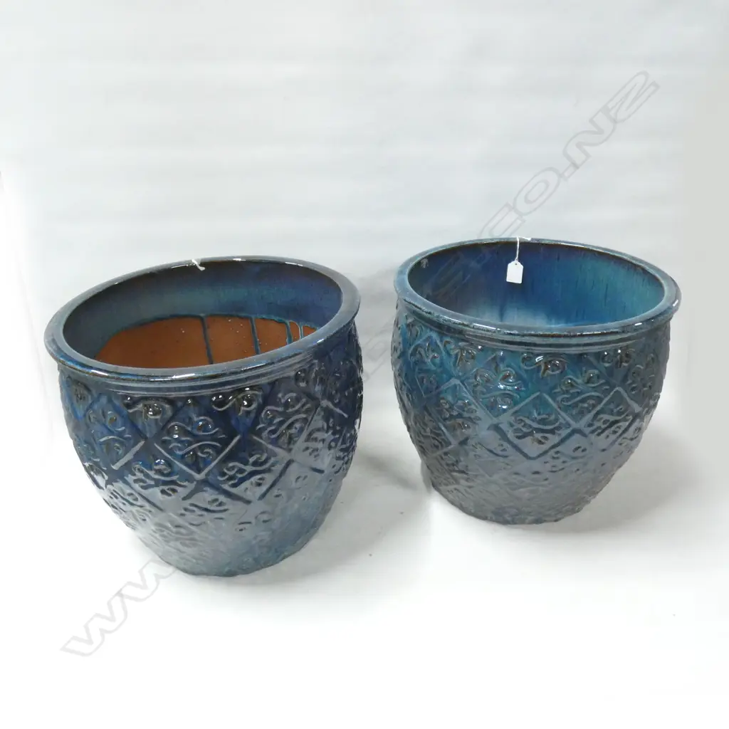 PR TEAL GLAZED GARDEN POTS DIA 370 X H 340MM ... Image 1++