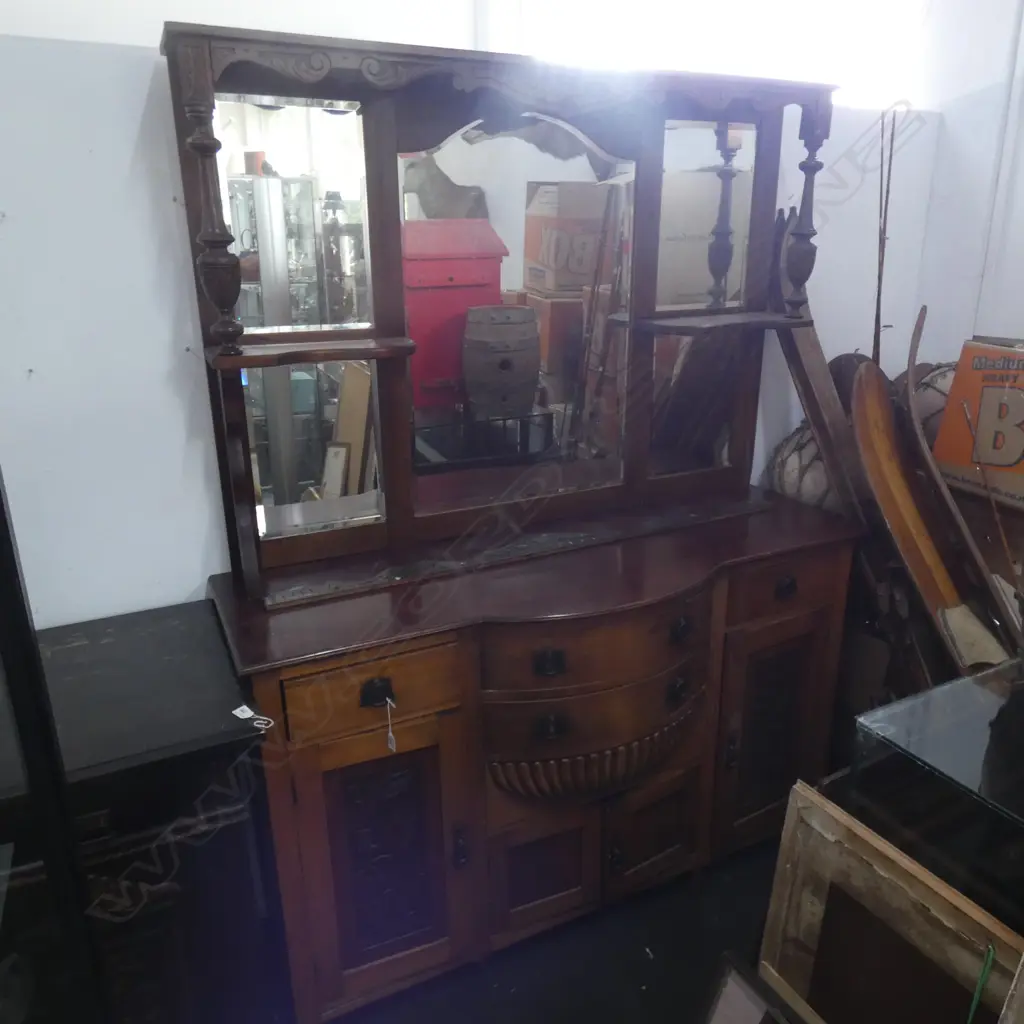 EDWARDIAN POTBELLIED SIDEBOARD... Image 1++