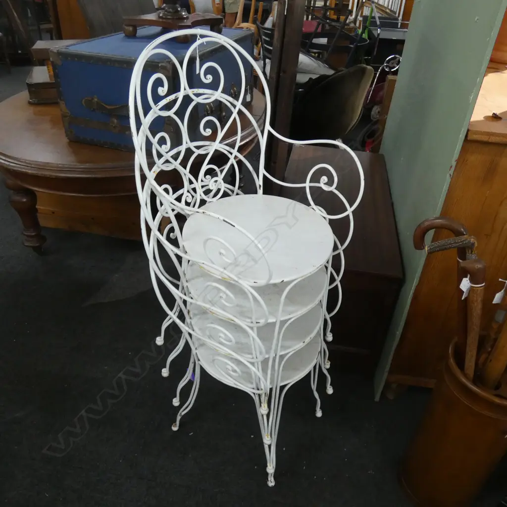 WROUGHT IRON FRENCH STYLE GARDEN SET (1 TABLE/4 CHAIRS) Image 1++