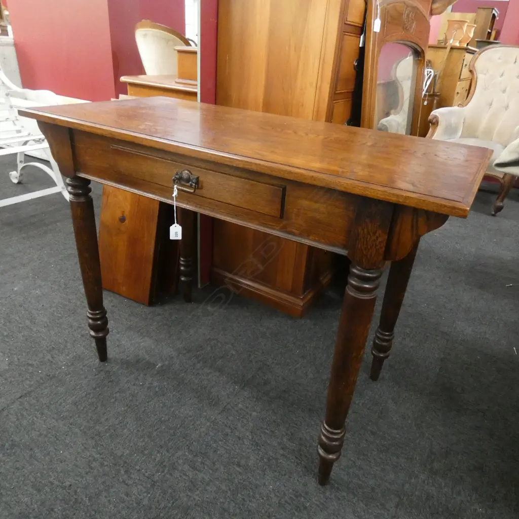 EDWARDIAN OAK HALL TABLE  Image 1++