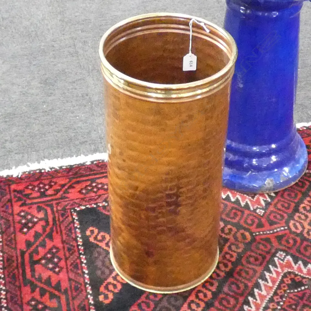 BRASS & COPPER UMBRELLA STAND H. 500 DIA 230MM Image 1++