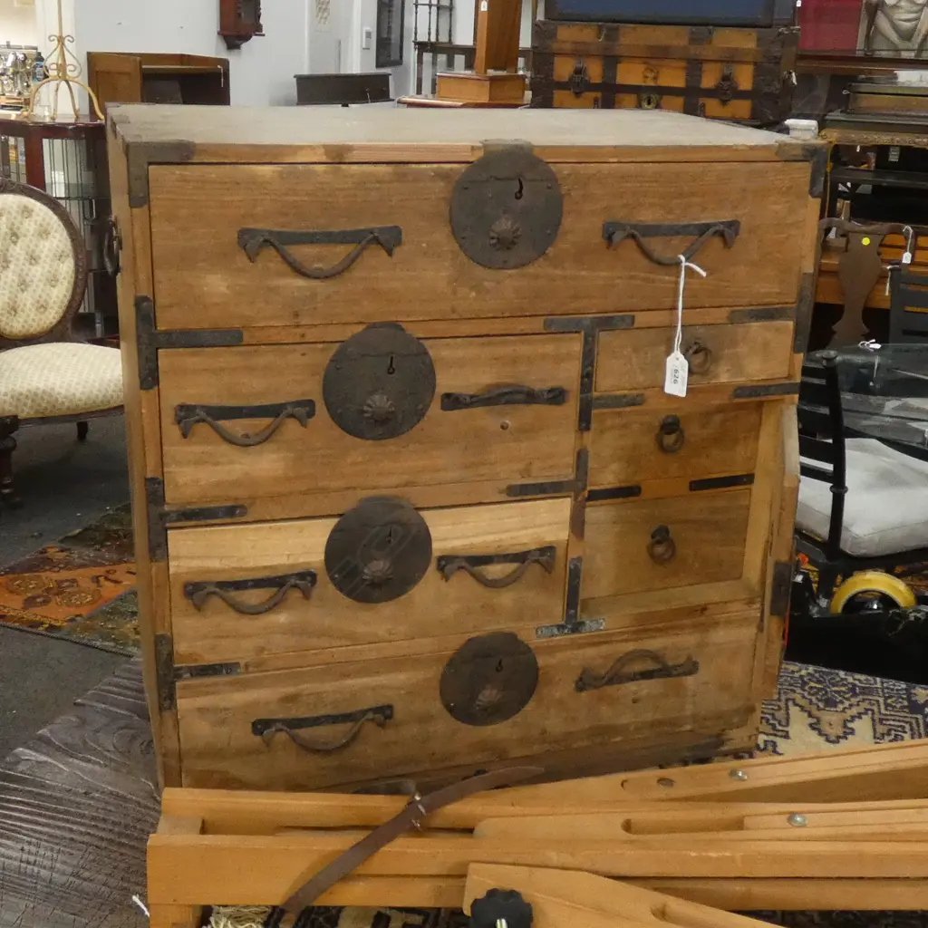OLD JAPANESE KO DANSU SMALL BEDSIDE CHEST MILITARY... Image 1++