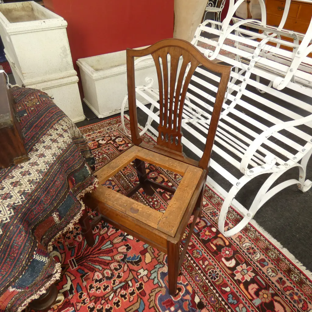 GEORGIAN SHERATON STYLE CHAIR REQ. UPHOLSTERY Image 1++