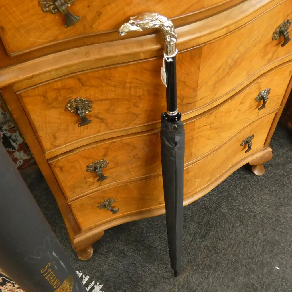 STEFANO RICCI BLACK UMBRELLA IN CASE L.910mm Image 1++