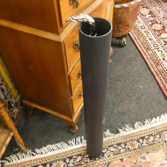 STEFANO RICCI BLACK UMBRELLA IN CASE L.910mm