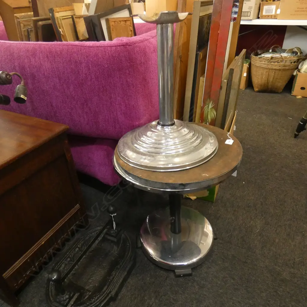 2 DECO CHROME TABLES H.485mm 450mm dia ONE AF Image 1++
