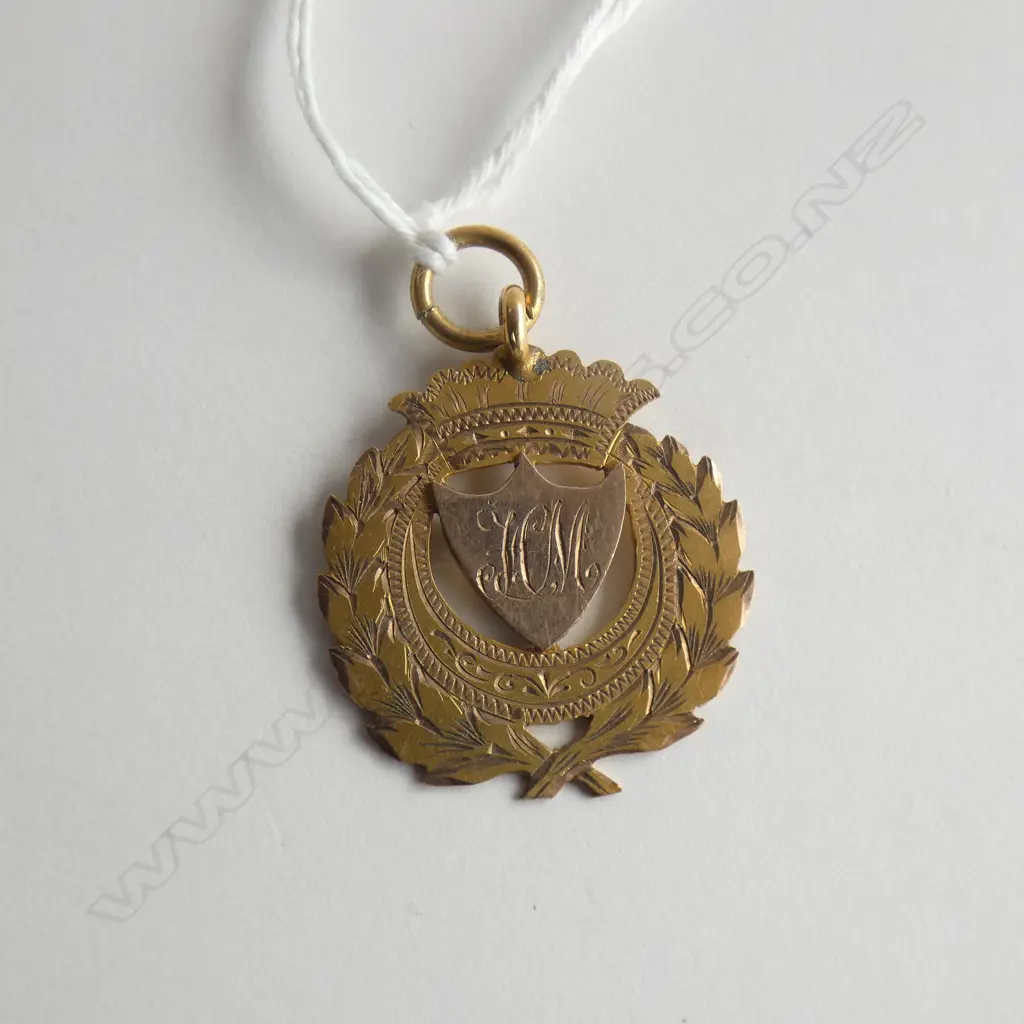 9CT GOLD 1905/06 BEST BATTING AVERAGE FOB MEDALLION 'O.C.C' 3.58gms Image 1++